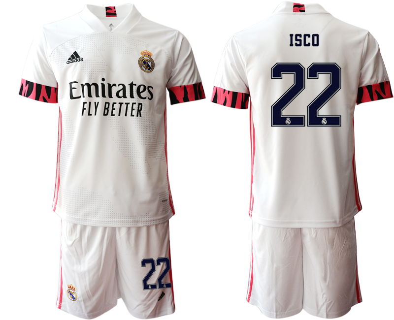 Men 2020-2021 club Real Madrid home #22 white Soccer Jerseys1